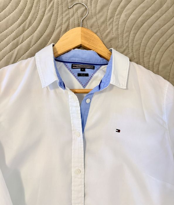 Прекрасна бяла риза Tommy Hilfiger + ПОДАРЪК тениска Tommy Hilfiger