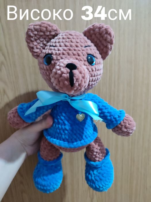 Плюшено мече, плетена играчка мече, плетени играчки