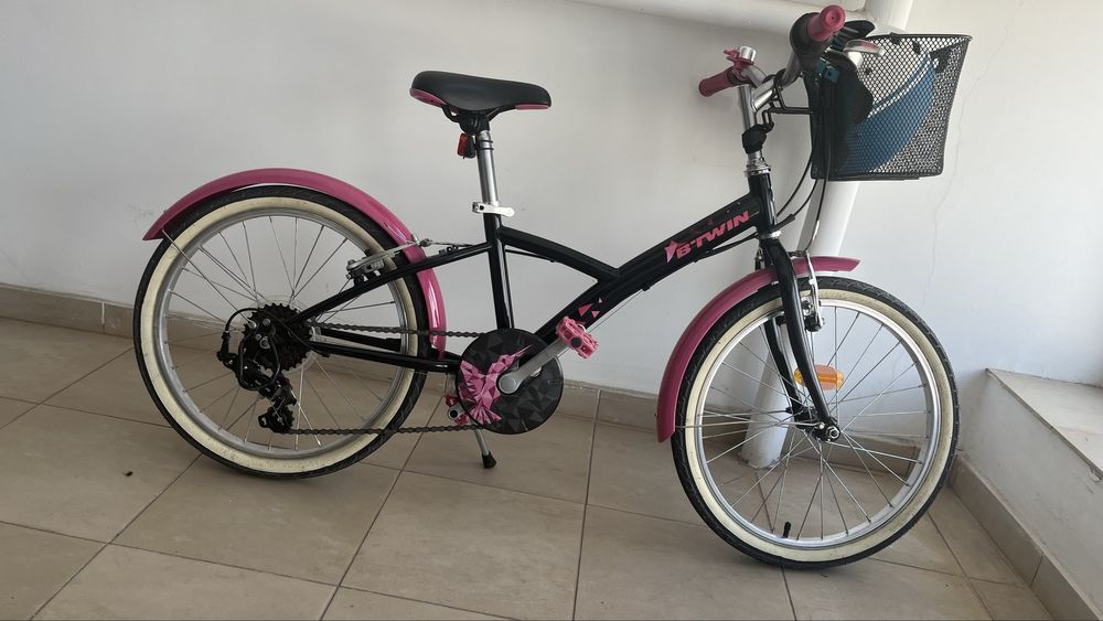 Bicicleta copii 20 inch B’Twin 500, 6 viteze Shimano + casca