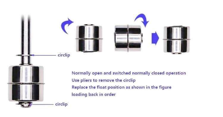 Senzor nivel apa inox lichid plutitor bazin arzator ulei ars