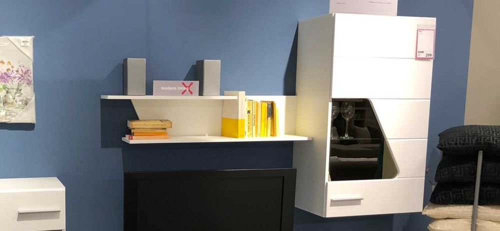 Дизайнерски Гардероб и Скрин с блум механизми,Тоалетка с лед огледало