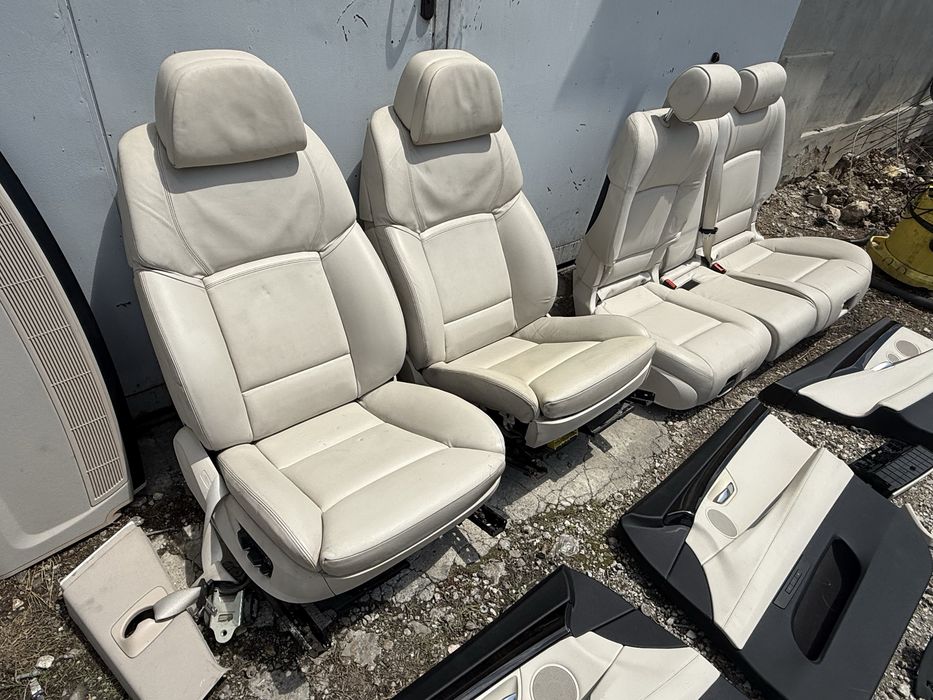 Комфорт рекаро кожен салон за Bmw F07 ( бял салон кожа мемори комфорт рекаро ел надуване памет чупещ гръб ) ( Бмв ф07 )