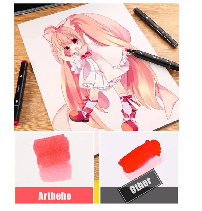 Набор из 80 цветных маркеров, перманентные маркеры для рисования