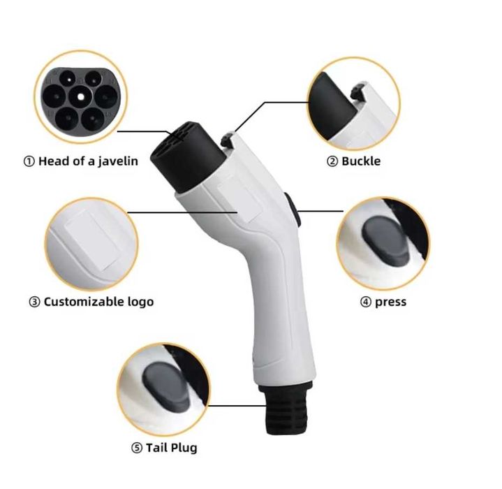 Вилка однофазной зарядной станции GBT 16A 32A