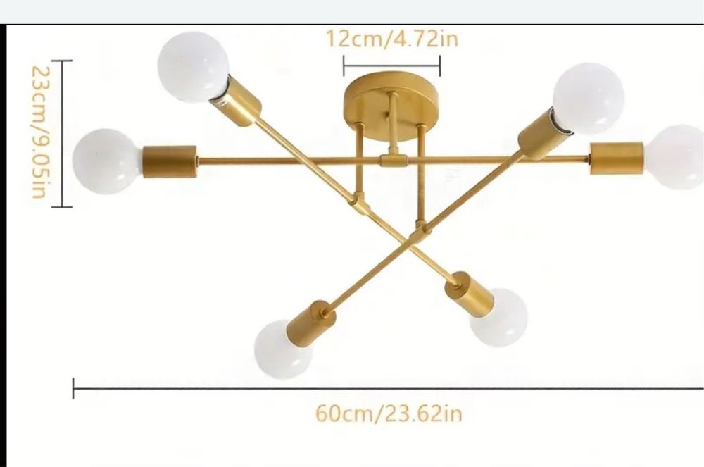 Люстра никель золото с лампочками
