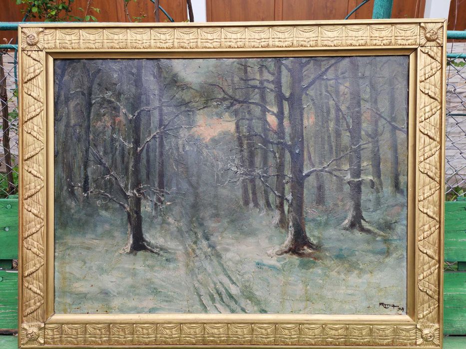 Tablou Aurel Fratila 1924 ulei pe carton dimensiune mare