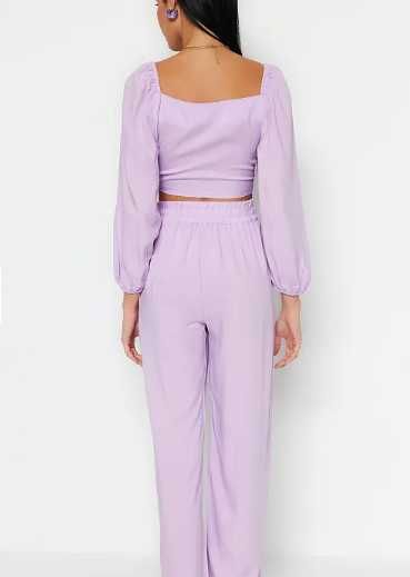 Нов Комплект блуза и панталон в лилаво