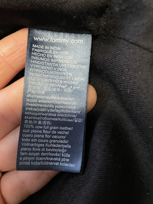 Geaca piele Tommy Hilfiger stil biker, mărimea L