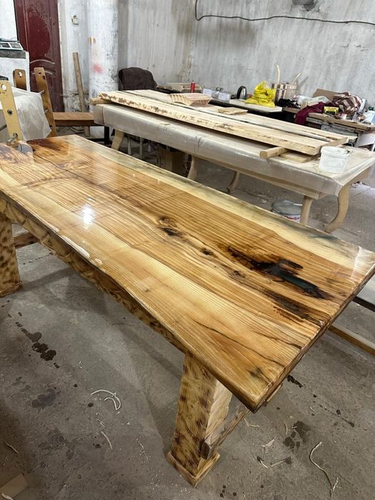 Изготовление столов из слэбов