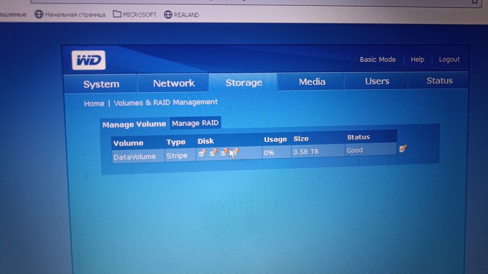 NAS WD 40000  с дисками 4 диска  WD 1tb  4 tb