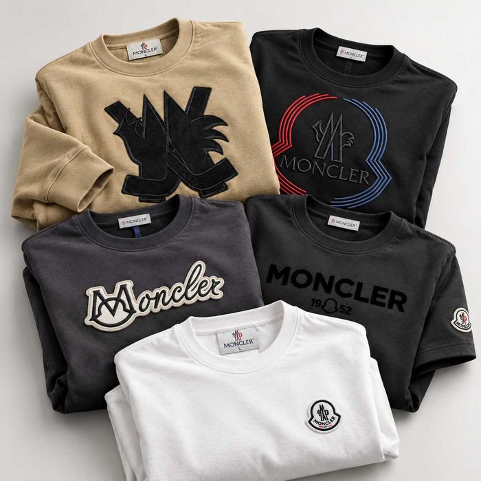 Мъжки Тениски - Moncler - Черен/Бял/Кафяв Цвят