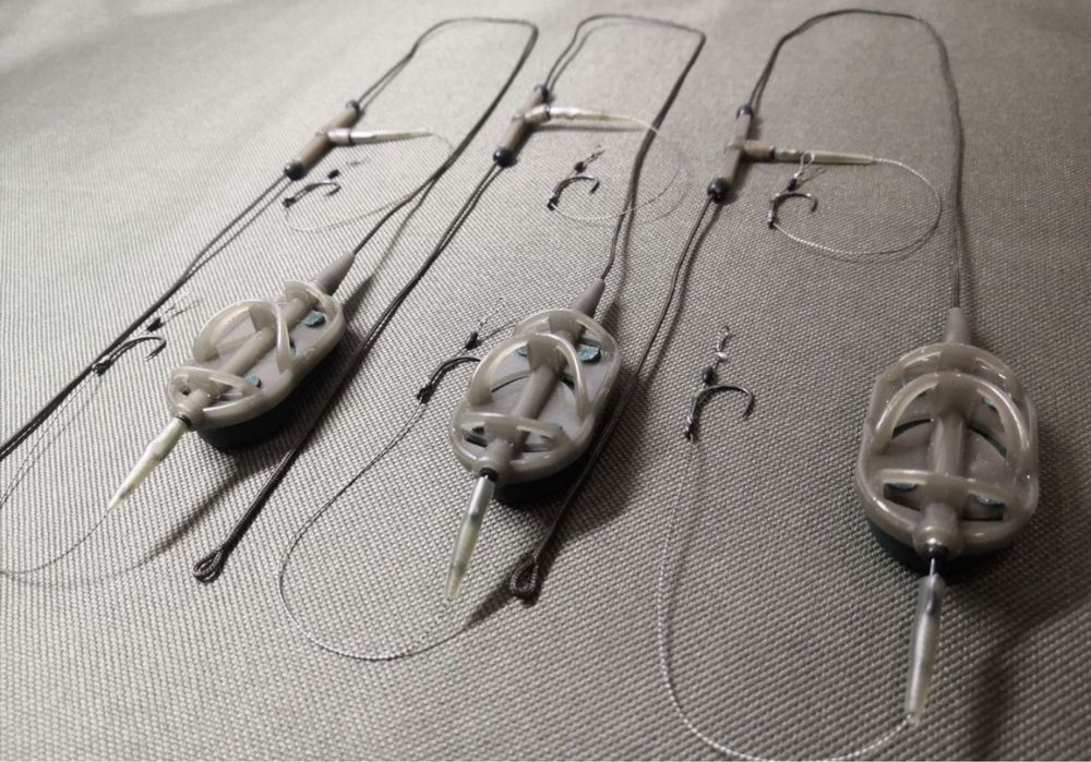 Карповый монтаж с флэт-кормушкой или с грузом с ДВУМЯ КРЮЧКАМИ