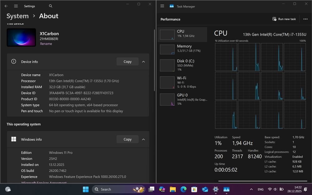 TOP! Lenovo X1 Carbon Gen 11 | i7-1355U | 32GB RAM | 1TB |  Garantie