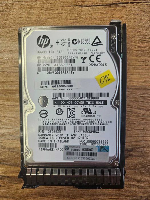 Жёсткий диск HP на зап. части.