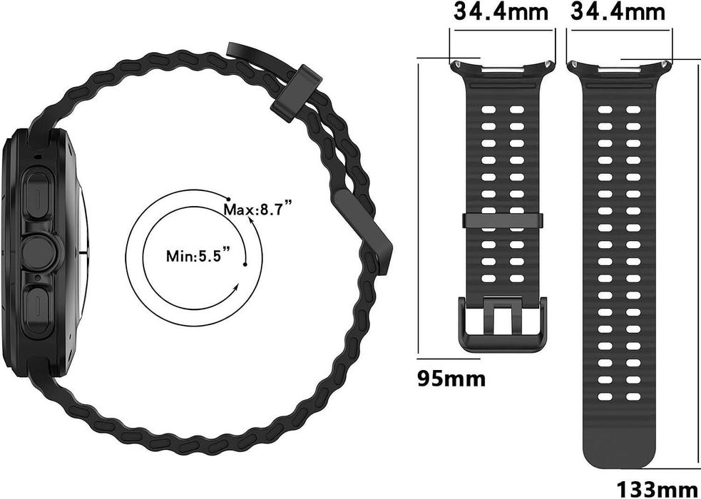 Силиконова Каишка за Samsung Galaxy Watch Ultra - Сив цвят