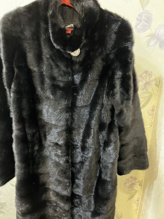 Норковая шуба черная