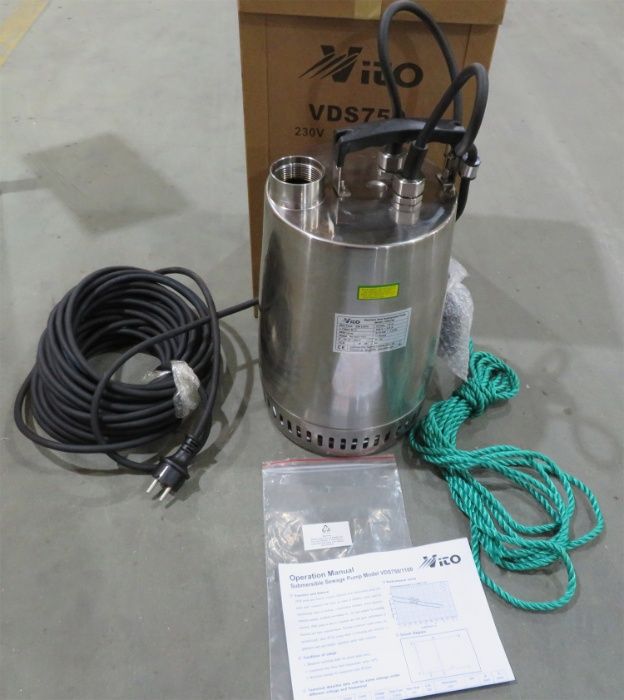 750W Потопяема Дренажна помпа - Изцяло от Неръждаема стомана AISI 304