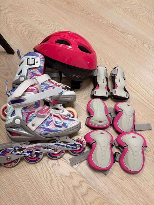 Ролики Reaction ABEC5 для девочек комплект