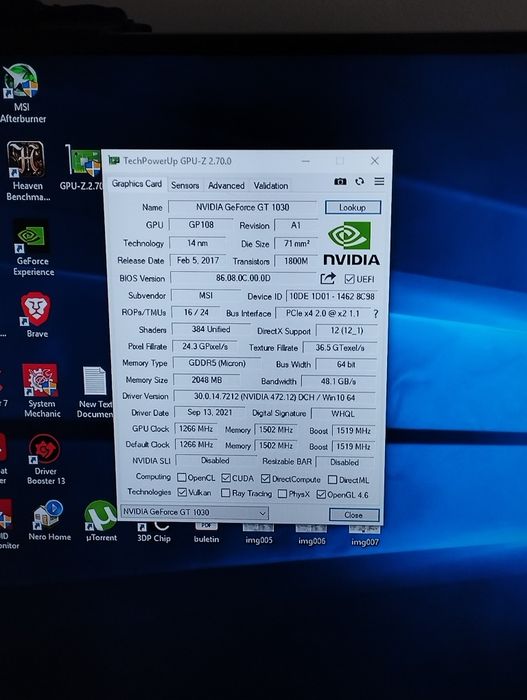 Placa video NVIDIA GeForce GT 1030 2gb ddr5 64 bit