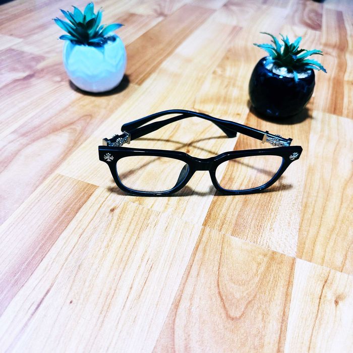 Ochelari   Chrome Hearts negri cu lentile transparente Anti Blue-Light – NOI