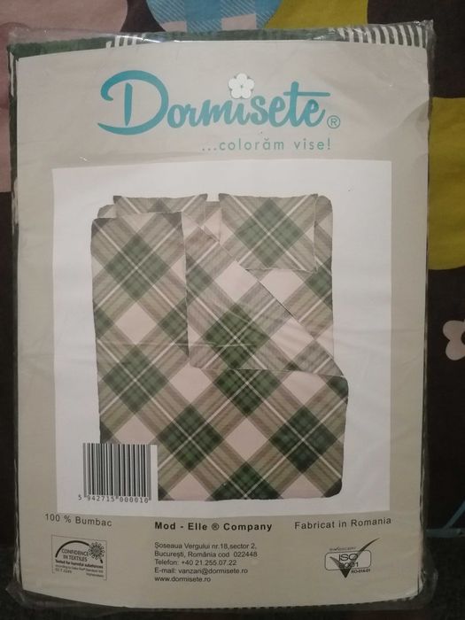 Lenjerie pat matrimonial, 100% bumbac creponat