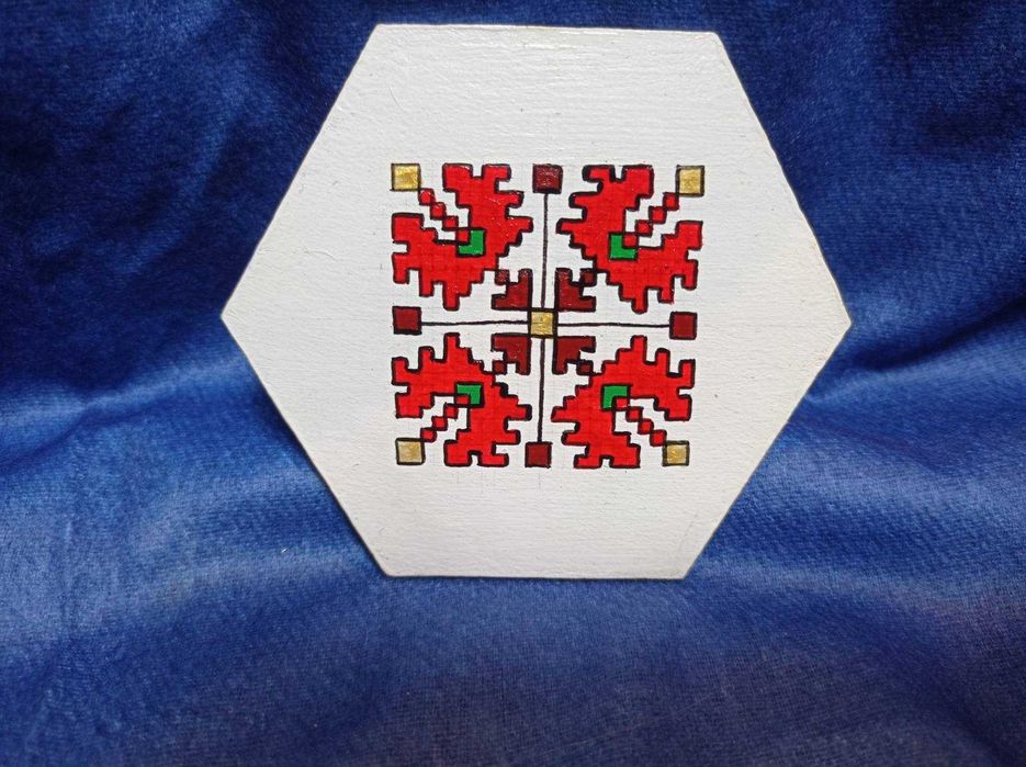 Подложки за чаши с народни мотиви - ръчна изработка