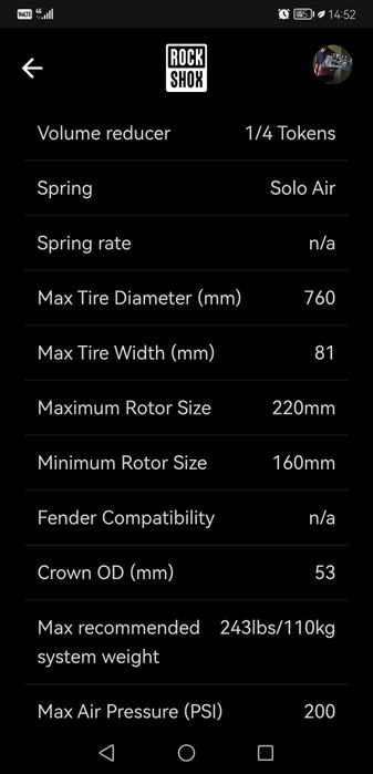 Furcă Rockshox REBA 29" 110 mm