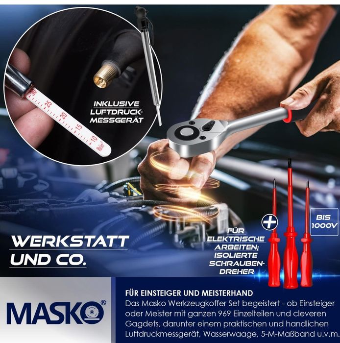 Кутия/куфар с инструменти Мasko  969 части