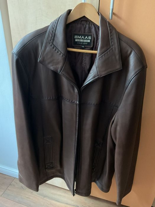 Geacă din piele maro