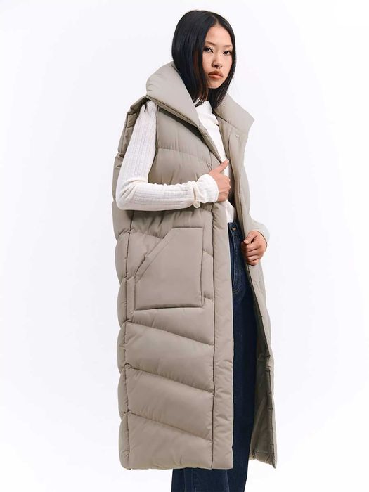 Дамска дълга ватирана жилетка 34-42