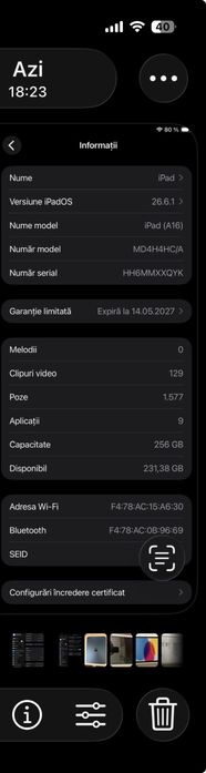 Ipad A16 256Gb Albastru fullbox