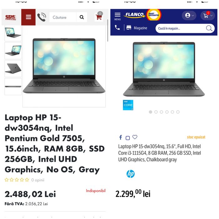 Laptop Hp i3 Gen 11  4,10 Ghz/ Schimb cu unitate PC