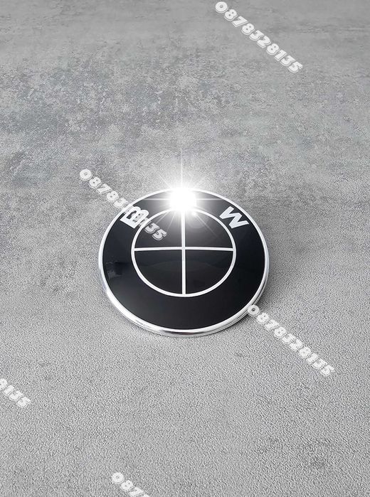 Чисто Черни Емблеми BMW 82мм 78мм 74мм Алуминий ABS Преден Капак Багажник
