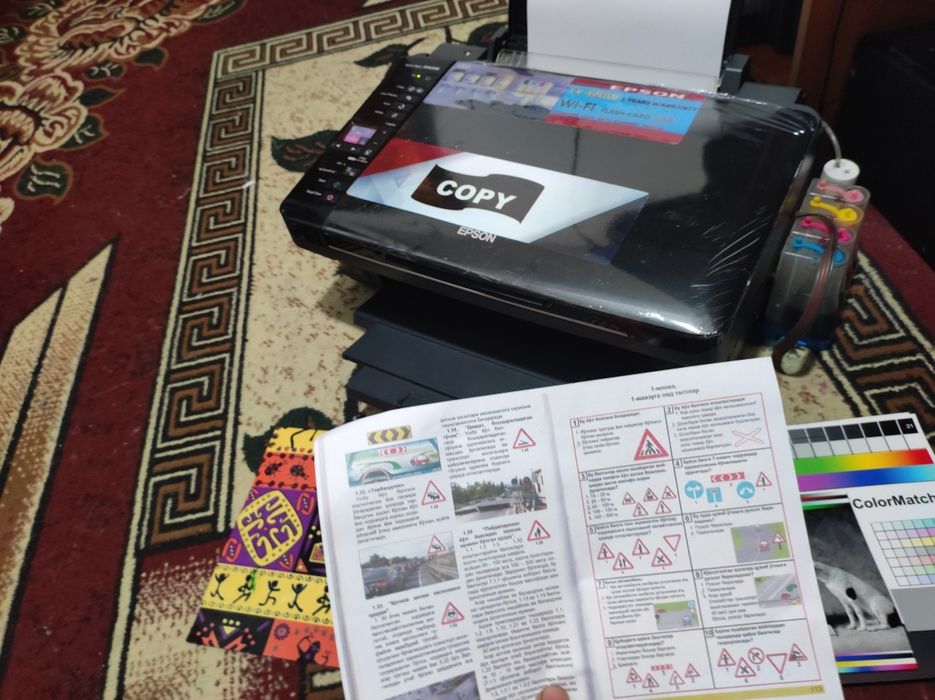 Epson 420w KOPYA_SKANERLI rangli Wi_Fi_ bor printerda idialni yangiday
