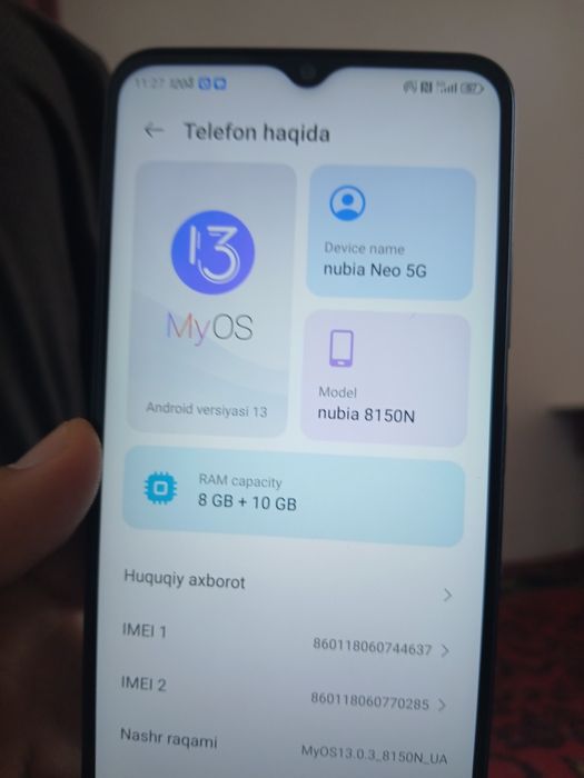 ZTE Nubia Neo 5G 18ga 256
