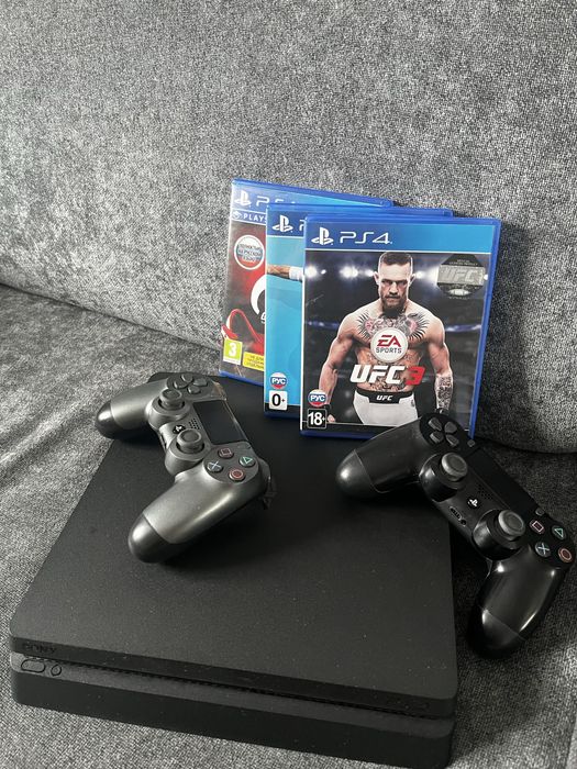 Playstation 4, 400гб, игры fifa 19, ufc 3, gran turismo, gta 5