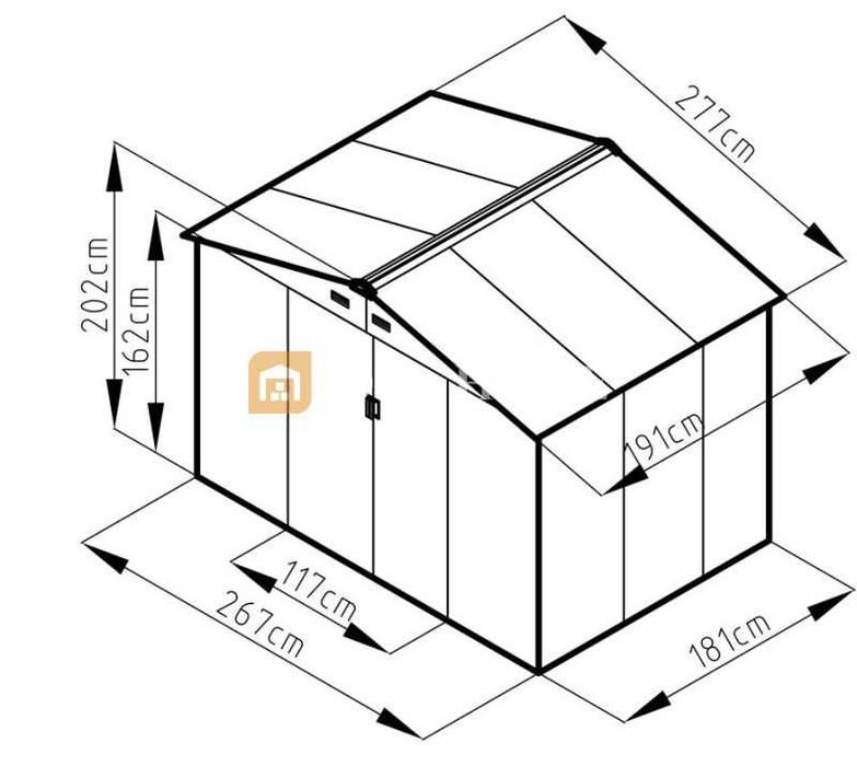 Барака за инструменти градинска SOLE TERRA BARI CEDAR 191×277 см
