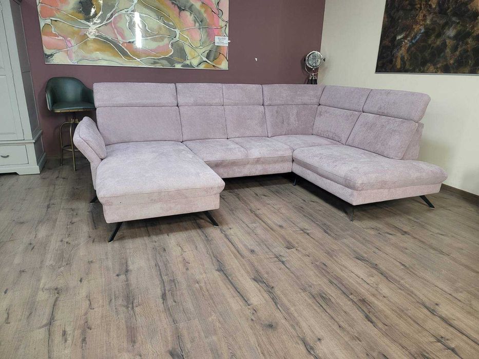 П- образен ъглов диван от плат MM-ZE1162 - цвят люляк