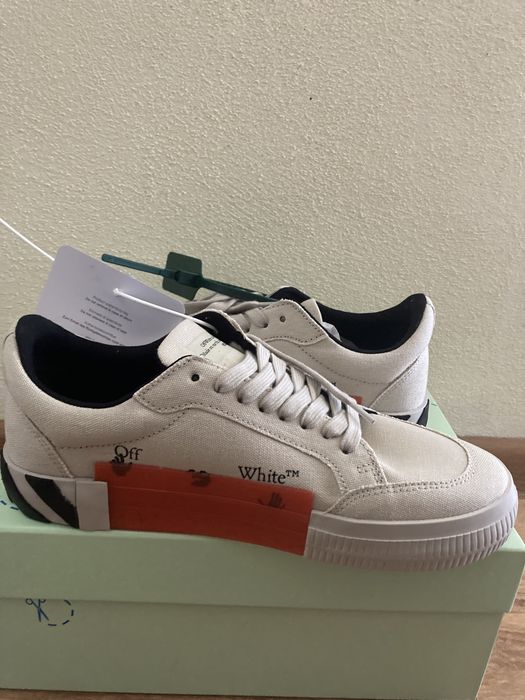 Vand pantofi Off-white vulc low beige black