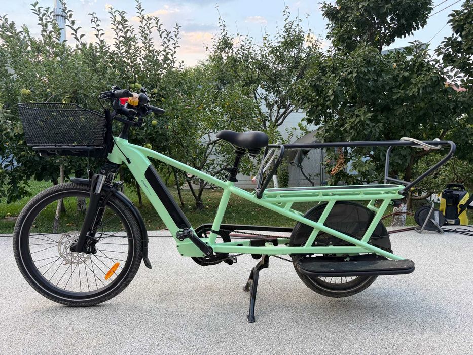 Bicicletă electrică longtail, E-three 500 Verde sorbet