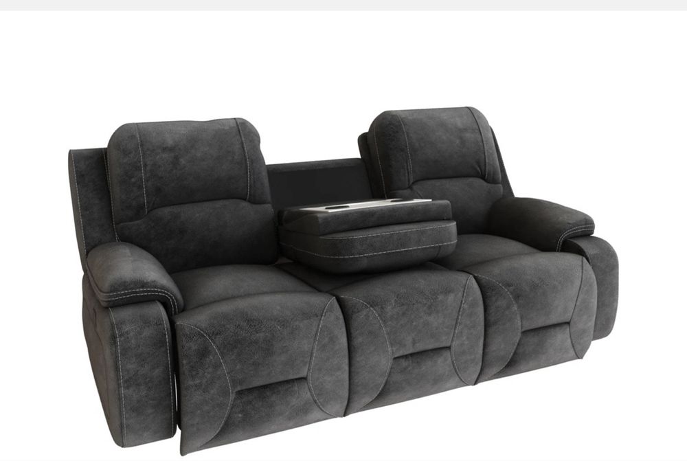 Canapea Lems Casino 3 locuri cu 2 reclinere + fotoliu Casino cu recliner