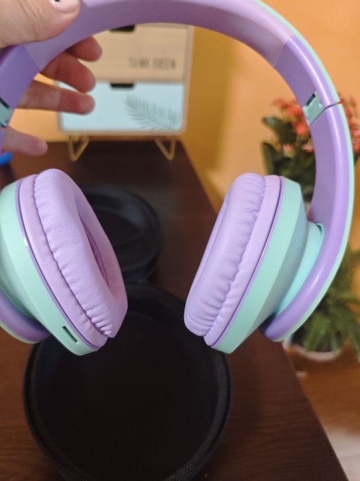 Слушалки PowerLocus P2 (детски, безжични, синьо-лилави)