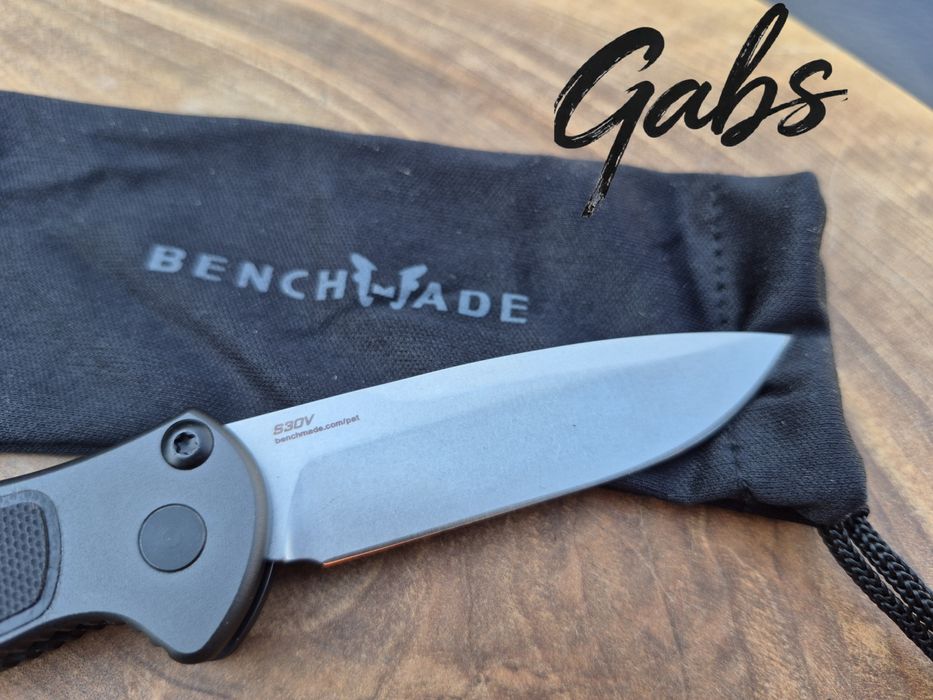 Автоматичен нож Benchmade 9750 Mini Coalition AUTO ,S30V сатенено гладко острие, сиви алуминиеви дръжки с черни G10 инкрустации
