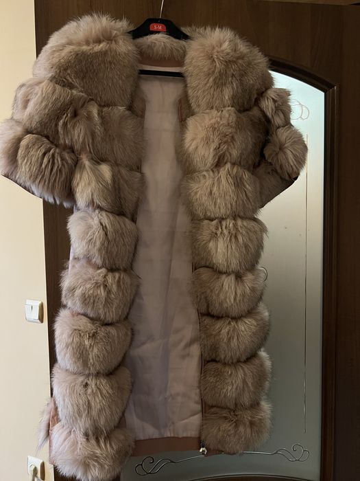 Дамско палто естествен косъм