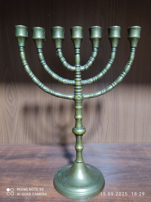 Антикварный семисвечник(менора) из бронзы