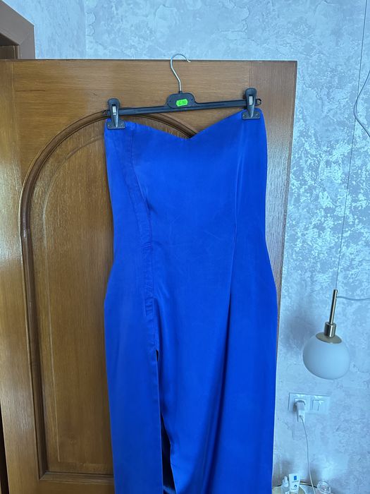 Rochie eleganta din satin albastra