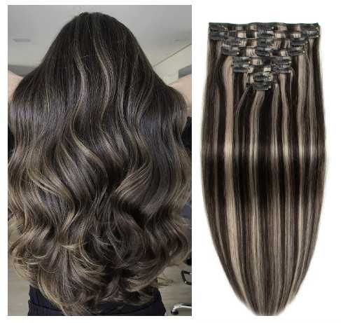 Doupor естествени екстеншъни за коса с щипки, 100% естествена коса