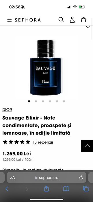 Dior Sauvage ELIXIR PARFUM 100ml (70ml rest), 100% original fara dubii