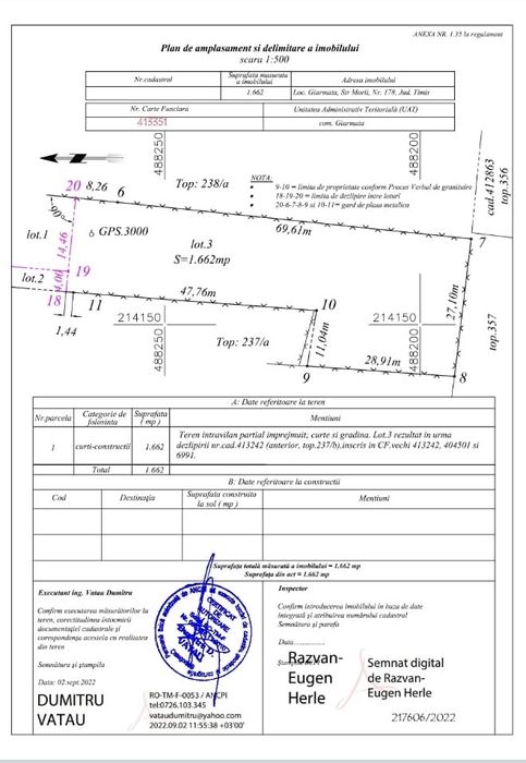 Vand teren in comuna Giarmata