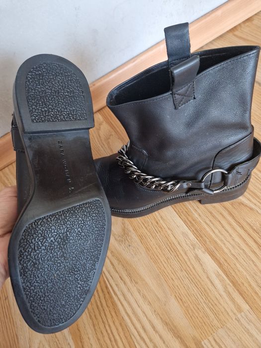 Боти Zara естествена кожа